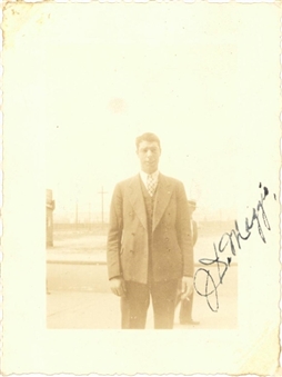 Joe DiMaggio Signed Vintage 3x5 Sepia Photo (JSA)